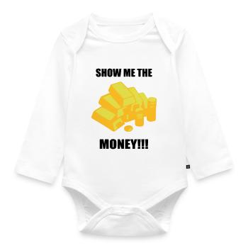 Show me the money - gold - Body Bébé bio manches longues - blanc - Devant