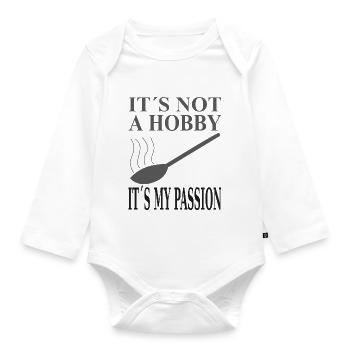 Cooking cook hobby wooden spoon - Organic Longsleeve Baby Bodysuit - white - Front
