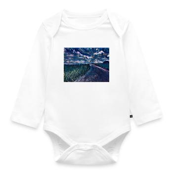 Midnight - Organic Longsleeve Baby Bodysuit - white - Front