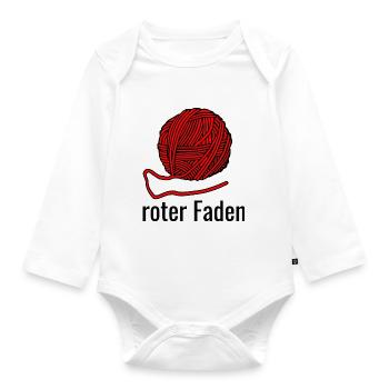 Roter Faden - Baby Bio-Langarm-Body - Weiß - Vorne