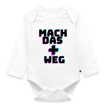 Mach das Plus weg - Tiktok Trend - Baby Bio-Langarm-Body - Weiß - Vorne