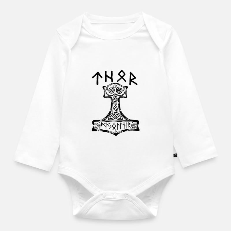 Thor runen - Body Bébé bio manches longues - blanc