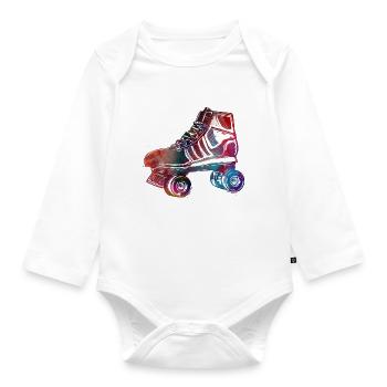 roller skates sport art #roller #skates - Organic Longsleeve Baby Bodysuit - white - Front