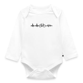 Bike Heartbeat Cycling, Bicycle,Cycling pulse - Baby Bio-Langarm-Body - Weiß - Vorne