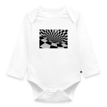 Optical Illusion 3D - Organic Longsleeve Baby Bodysuit - white - Front