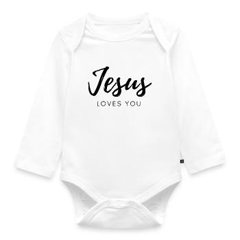 Jesus loves you - Baby Bio-Langarm-Body - Weiß - Vorne