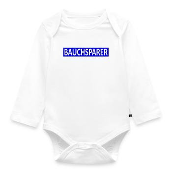 Bauchsparer-Finanzen-Übergewicht-Satire-Version 2 - Baby Bio-Langarm-Body - Weiß - Vorne