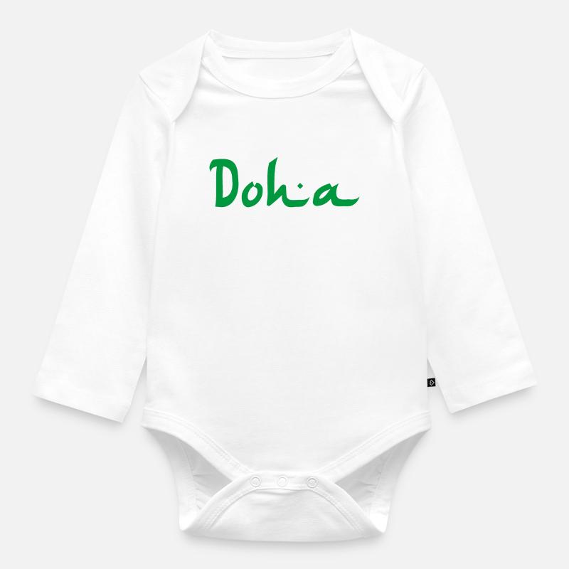 DOHA - Baby Bio-Langarm-Body - Weiß