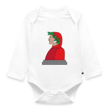 Illustration des Porträts von Dante Alighieri - Baby Bio-Langarm-Body - Weiß - Vorne