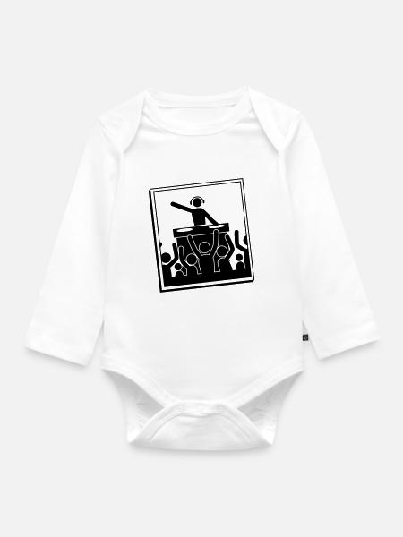 dj party - Baby Bio-Langarm-Body - Weiß