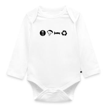 Paramotor Eat Fly Sleep Repeat Motorschirm Schwarz - Baby Bio-Langarm-Body - Weiß - Vorne