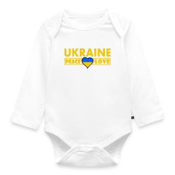 Ukraine - Body Bébé bio manches longues - blanc - Devant