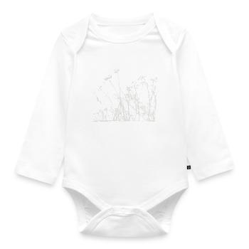 Meadow plants of nature - Organic Longsleeve Baby Bodysuit - white - Front