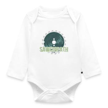 Sawciopath Funny Woodworker Joiner Carpenter - Organic Longsleeve Baby Bodysuit - white - Front