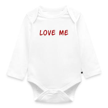 love me - Body Bébé bio manches longues - blanc - Devant