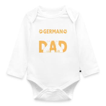 German Shepherd Dad Father - Organic Longsleeve Baby Bodysuit - white - Front
