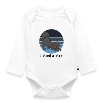 I need a nap - Organic Longsleeve Baby Bodysuit - white - Front