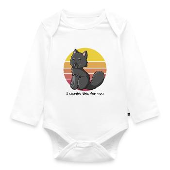I caught this for you - Organic Longsleeve Baby Bodysuit - white - Front