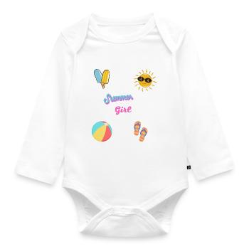 Summer Girl - Baby Bio-Langarm-Body - Weiß - Vorne