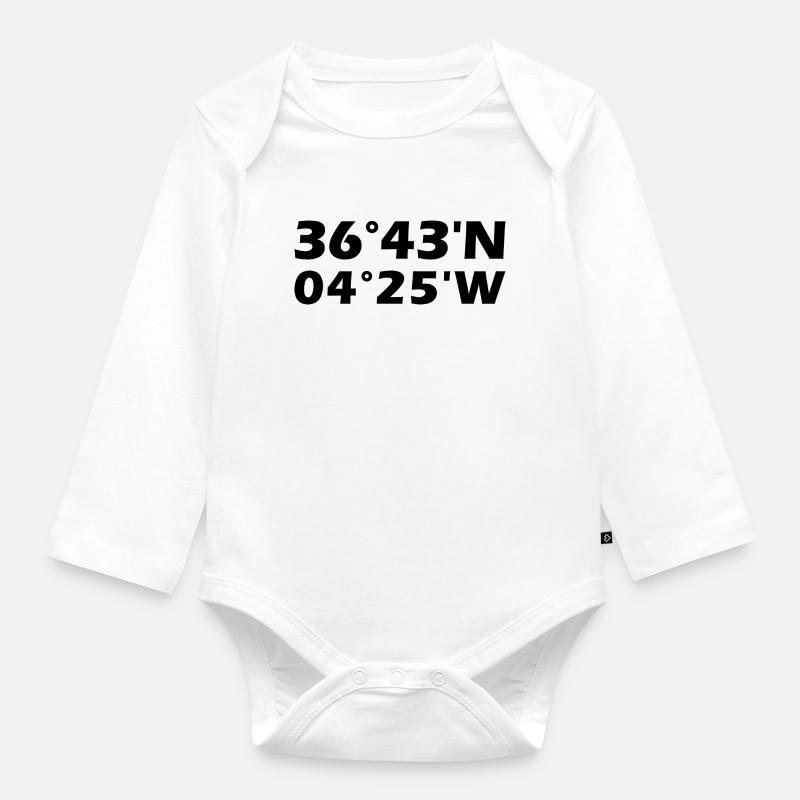 Coordonnées de Malaga - Body Bébé bio manches longues - blanc