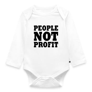People not profit - Organic Longsleeve Baby Bodysuit - white - Front
