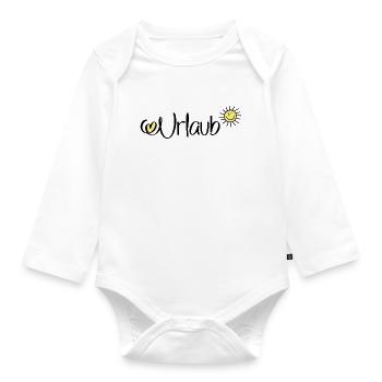 Urlaub - Baby Bio-Langarm-Body - Weiß - Vorne