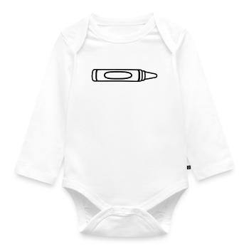 Contour wax crayon cool design - Organic Longsleeve Baby Bodysuit - white - Front