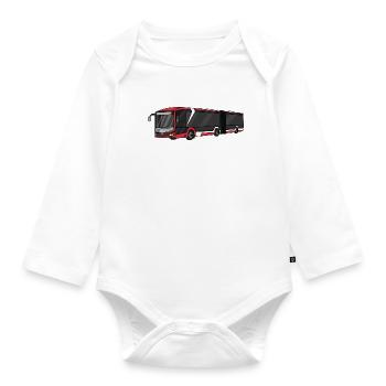 Bus - Baby Bio-Langarm-Body - Weiß - Vorne