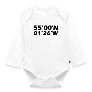South Shields Koordinaten - Baby Bio-Langarm-Body - Weiß - Vorne