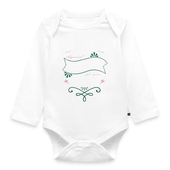 addicted cool gift idea funny quote gift coffee - Baby Bio-Langarm-Body - Weiß - Vorne