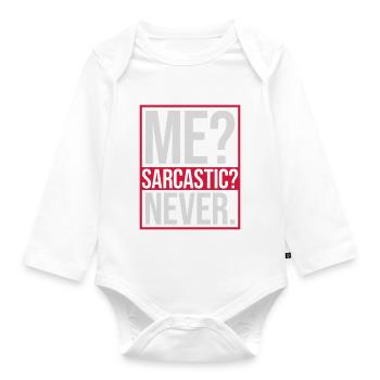 me sarcastic never quote - Organic Longsleeve Baby Bodysuit - white - Front