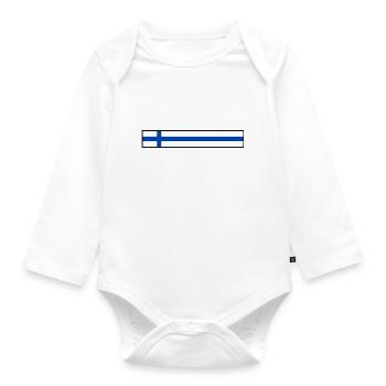 FINNLAND FINNISCHE FLAGGE - Baby Bio-Langarm-Body - Weiß - Vorne