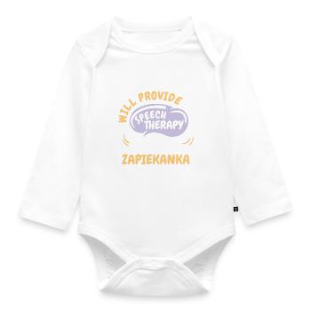 Fournir une orthophonie pour Zapiekanka Funny - Body Bébé bio manches longues - blanc - Devant