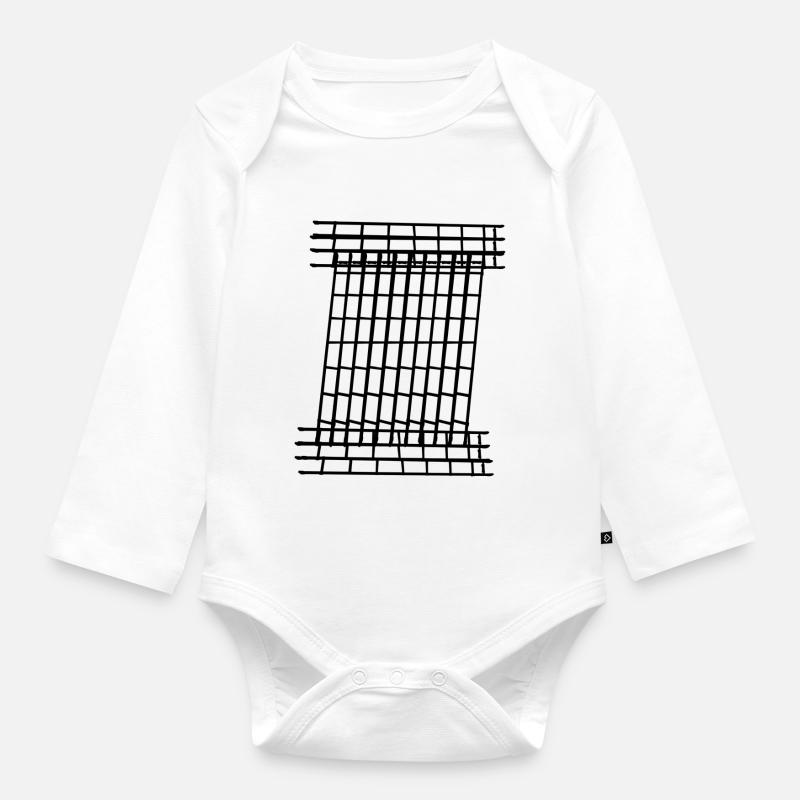 Dash column - Organic Longsleeve Baby Bodysuit - white