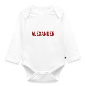 No Alexander No Life - Organic Longsleeve Baby Bodysuit - white - Front