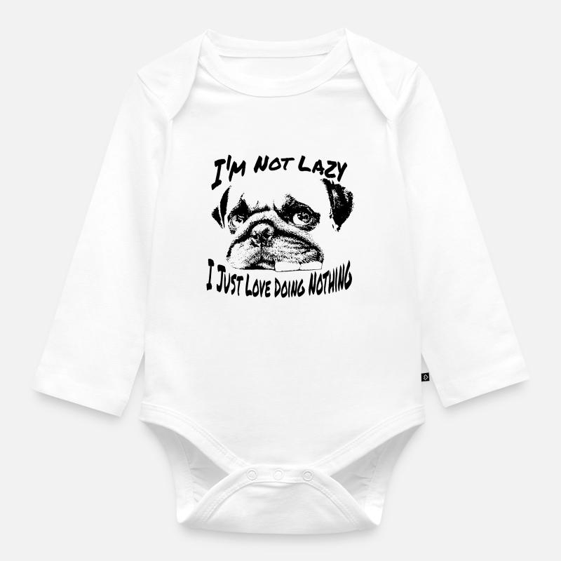faul ist eine Kunst - Baby Bio-Langarm-Body - Weiß