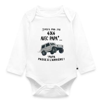 Je Peux Pas J'ai 4x4 Avec 4x4 Cadeau Body Bébé - Body Bébé bio manches longues - blanc - Devant
