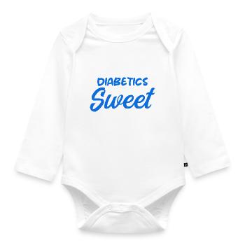 Diabetics are naturally sweet - Organic Longsleeve Baby Bodysuit - white - Front