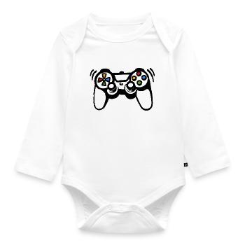 Gamer game console - Organic Longsleeve Baby Bodysuit - white - Front