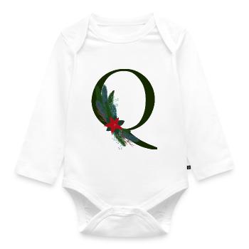 Q – dekoratives Schriftzeichen – Weihnachten - Baby Bio-Langarm-Body - Weiß - Vorne