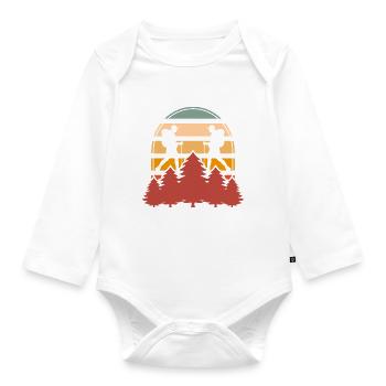 Hiking Mountaineering Mountains Forests Nature - Organic Longsleeve Baby Bodysuit - white - Front