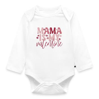 Valentinstag Herz Liebe Geschenkidee T-shirt - Baby Bio-Langarm-Body - Weiß - Vorne