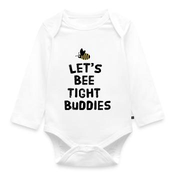 Let's bee tight buddies - Organic Longsleeve Baby Bodysuit - white - Front
