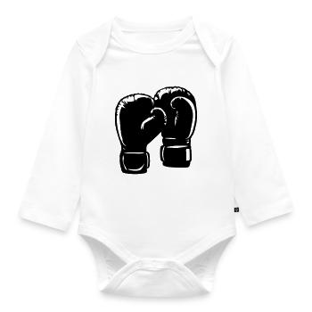 Gants de boxe Symbole Sports de boxe - Body Bébé bio manches longues - blanc - Devant