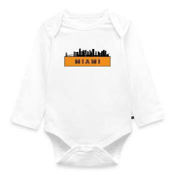 City Miami - Amérique États-Unis - Body Bébé bio manches longues - blanc - Devant