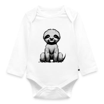 Sloth Fatigue Sloths Sloth Drawing - Organic Longsleeve Baby Bodysuit - white - Front