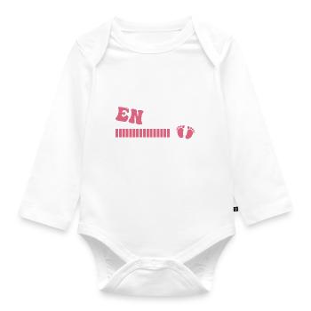 Mamie en 2024 | Cadeau future mamie 2024 Cadeau - Body Bébé bio manches longues - blanc - Devant