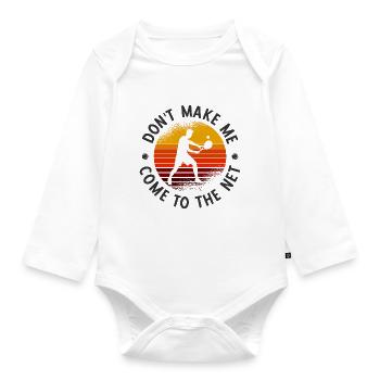 Tennisplatz Spruch Für Tennis - Baby Bio-Langarm-Body - Weiß - Vorne