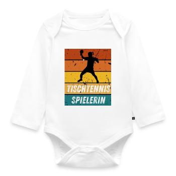 Tischtennisspielerin - Baby Bio-Langarm-Body - Weiß - Vorne
