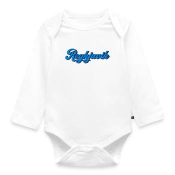 Reykjavik Blau Script Logo - Baby Bio-Langarm-Body - Weiß - Vorne